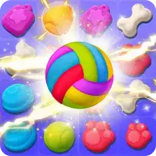 Colorful game graphics with a variety of colorful balls and objects