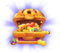 Treasure chest filled with gold coins